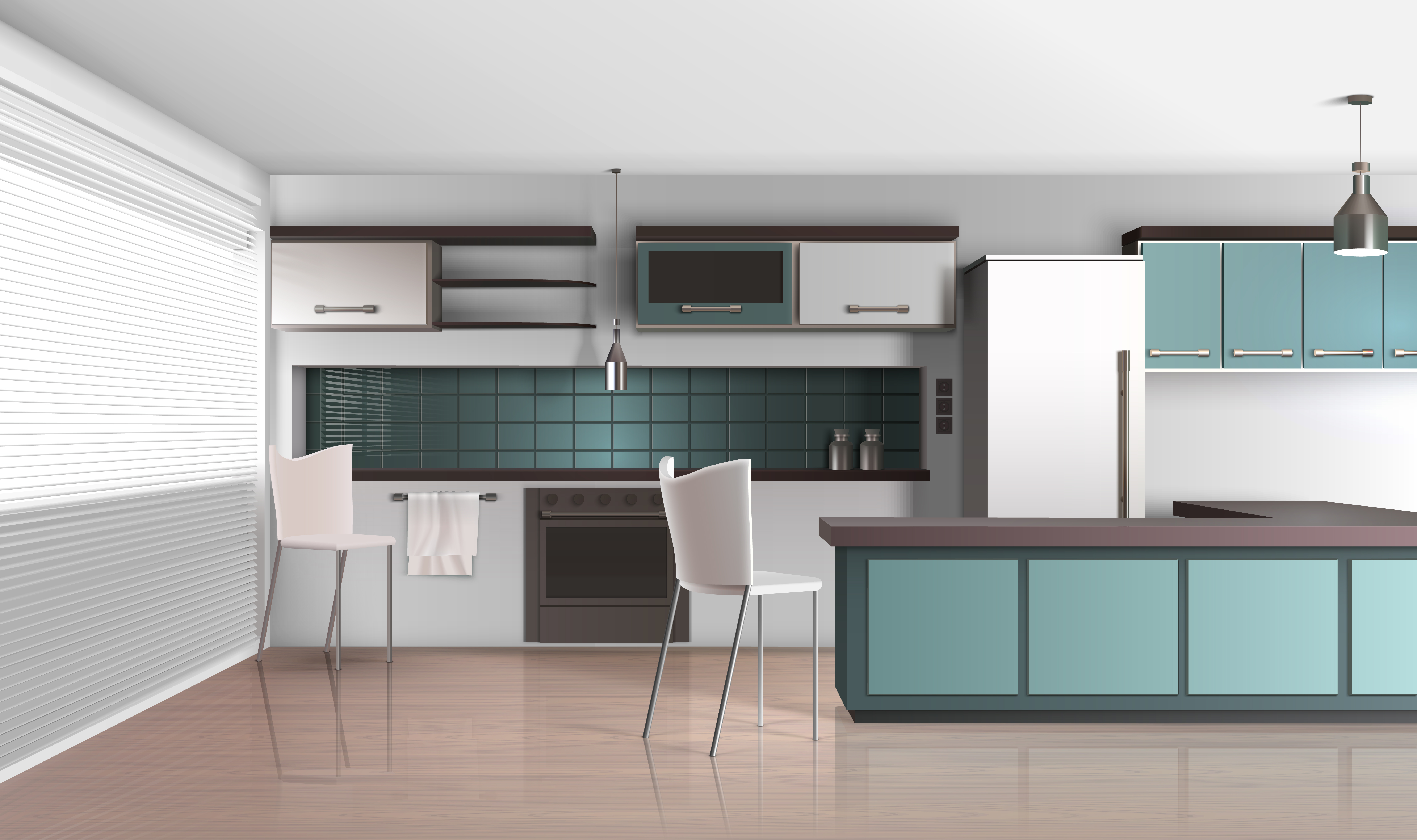 L shape modular kitchen design